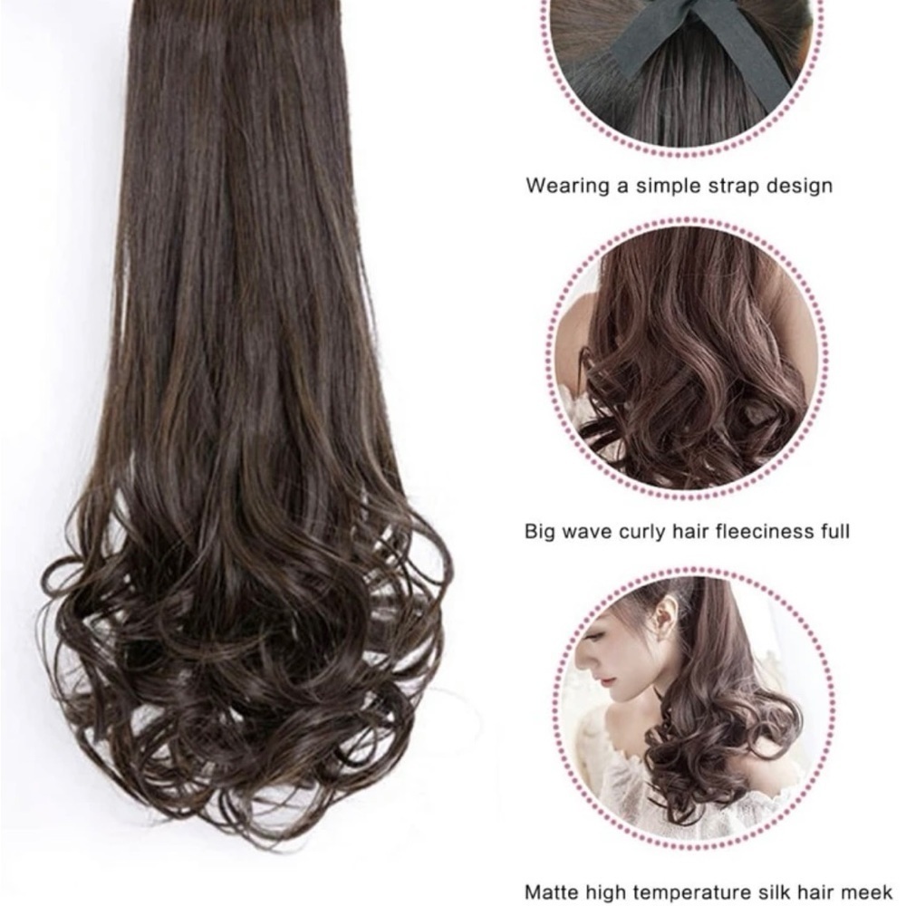 MEDIUM curly ponytail synthetic hair extensions - Picture 2 of 2
